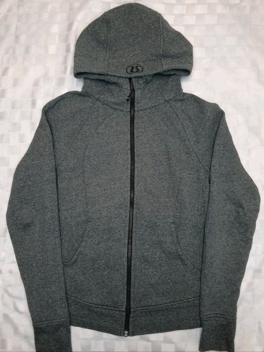 Lululemon All Yours Zip Grey Hooded Full Zip Scuba